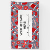 Niedliche festliche rote Illustrationen Weihnachts Banner (Vertikal)