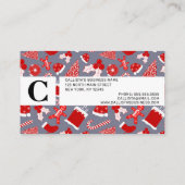 Niedliche festliche rote Illustrationen Weihnachts Terminkarte (Rückseite)