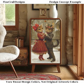 Niedliche festliche Tanzkatzen im Schnee BX4 Decou Seidenpapier