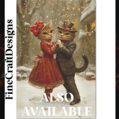 Niedliche festliche Tanzkatzen im Schnee BX5 Decou Seidenpapier