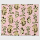 Niedliche festliche Vintage Flügeldrachengel Geschenkpapier (Flach)