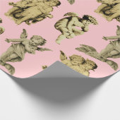 Niedliche festliche Vintage Flügeldrachengel Geschenkpapier (Ecke)