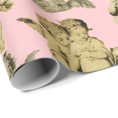 Niedliche festliche Vintage Flügeldrachengel Geschenkpapier (Rolleneckpunkt)