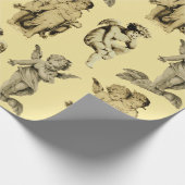 Niedliche festliche Vintage Flügeldrachengel Geschenkpapier (Ecke)