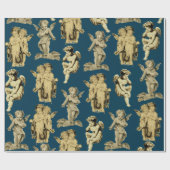 Niedliche festliche Vintage Flügeldrachengel Geschenkpapier (Flach)