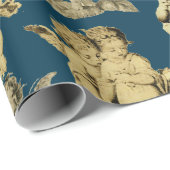 Niedliche festliche Vintage Flügeldrachengel Geschenkpapier (Rolleneckpunkt)