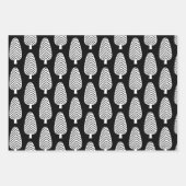 Niedliche Festtage Schwarz-weiß Weihnachtsbaumen Geschenkpapier Set (Vorderseite 3)