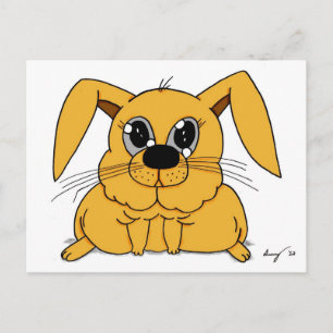 Niedliche Fett Bunny Postcard Postkarte