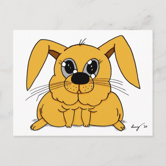 Niedliche Fett Bunny Postcard Postkarte (Vorderseite)
