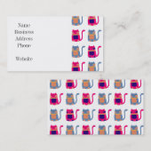 Niedliche Fett Kitty Cats Pink Melon Blue Einmalig Visitenkarte (Vorne/Hinten)