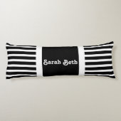 Niedliche fette Streifen Schwarz & Weiß, Name hinz Seitenschläferkissen (Rückseite)
