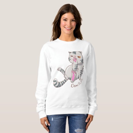 Niedliche Fettkatze Sweatshirt (Vorne ganz)