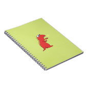 Niedliche Feuer-Atem-Cartoon T-Rex Notizblock (Rechte Seite)