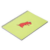 Niedliche Feuer-Atem-Cartoon T-Rex Notizblock (Linke Seite)