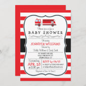 Niedliche Feuerwache Kinderdusche Einladung (Vorne/Hinten)