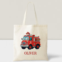 Niedliche Feuerwehrfahrzeuge und Feuerwehrmann