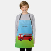 Niedliche Feuerwehrkinder Schürze (Getragen)