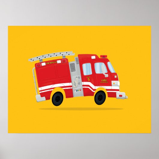 Niedliche Feuerwehrkunde Poster (Vorne)