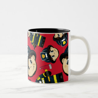 Niedliche Feuerwehrmann-Tasse Zweifarbige Tasse