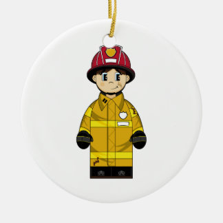 Niedliche Feuerwehrmann-Verzierung Keramik Ornament