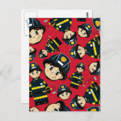 Niedliche Feuerwehrpostkarte Postkarte (Vorne/Hinten)