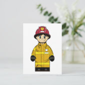 Niedliche Feuerwehrpostkarte Postkarte (Stehend Vorderseite)