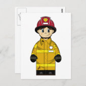 Niedliche Feuerwehrpostkarte Postkarte (Vorne/Hinten)