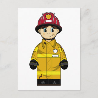 Niedliche Feuerwehrpostkarte Postkarte