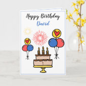 Niedliche Feuerwerkskörper Weiße Ente 1. Geburtsta Karte (Gelbe Blume)