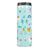 Niedliche Fiesta Llamas mit Rainbows Personalisier Thermosbecher (Rückseite)
