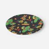 Niedliche Fiesta Paper-Teller für Wasserfarben Pappteller (Schrägansicht)