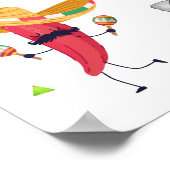 Niedliche Fiesta Taco Cactus Animal Baby Dusche Em Poster (Ecke)