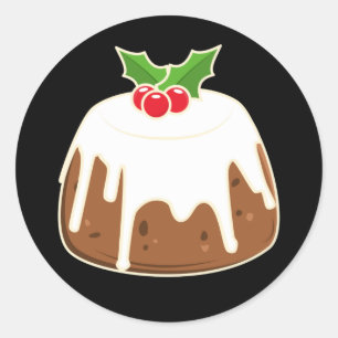 Niedliche Figgy Pudding Weihnachtszeit Runder Aufkleber