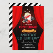 Niedliche Filmabendveranstaltung Einladung (Vorne/Hinten)