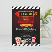 Niedliche Filmabendveranstaltung laden ein Einladung (Stehend Vorderseite)