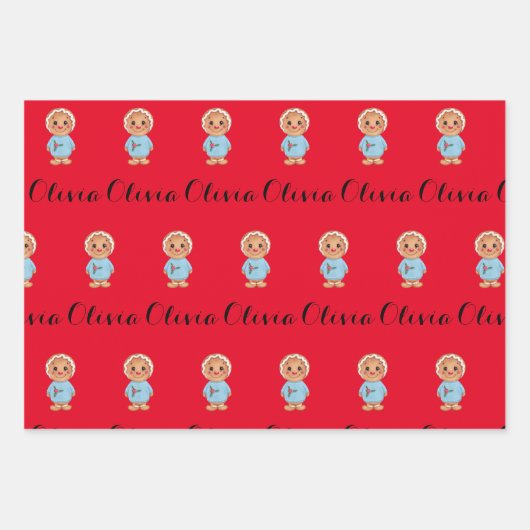 niedliche Fingerbrettverpackungsblätter Geschenkpapier Set (Vorderseite 3)