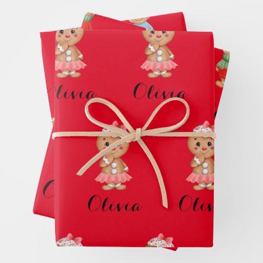 niedliche Fingerbrettverpackungsblätter Geschenkpapier Set (Beispiel)