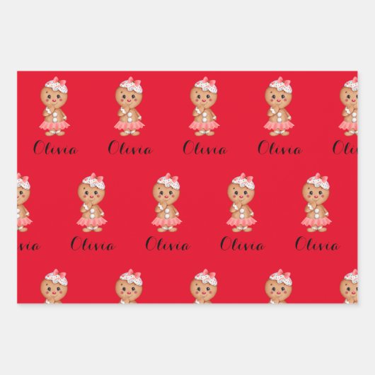 niedliche Fingerbrettverpackungsblätter Geschenkpapier Set (Vorderseite)