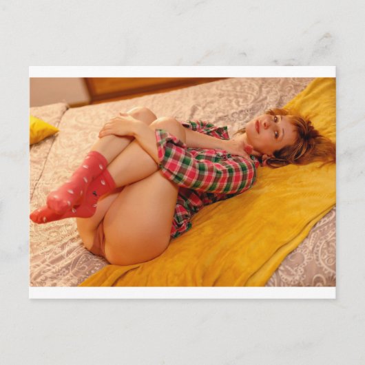 Niedliche Fingerie Model Fotografie Postkarte (Vorderseite)