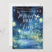 Niedliche Fireflies String Lights Hochzeitseinladu Einladung (Vorderseite)