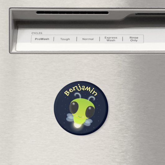 Niedliche Firefly-Glow-Bug-Cartoon-Abbildung Magnet (In Situ (Geschirrspüler))