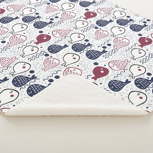 Niedliche Fisch-Muster-Decken Sherpadecke (3/4)