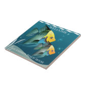 Niedliche Fisch Ocean Beach House Keramik Tile Fliese (Seite)