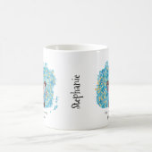 Niedliche Fische Aquarellblüte Zodiac Monogramm Kaffeetasse (Mittel)