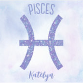 Niedliche Fische Astrologie Signieren Personalisie Aufkleber (Vorderseite)