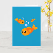 Niedliche Fische Karte (Gelbe Blume)