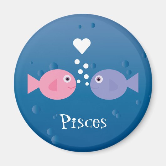 Niedliche Fische Rosa und Blau Cartoon Fische nach Magnet (Vorne)