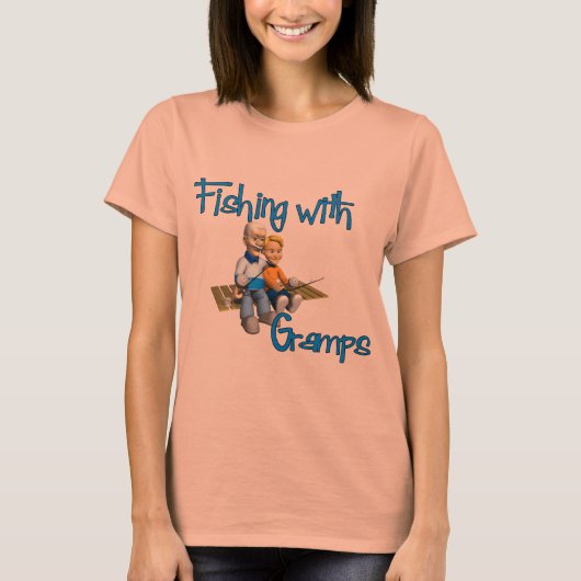 Niedliche Fischerei mit Gräben T-Shirt (Vorderseite)