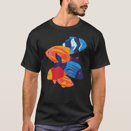 Niedliche Fischfangflotte Aquarist Aquarium Graphi T-Shirt (Vorderseite)