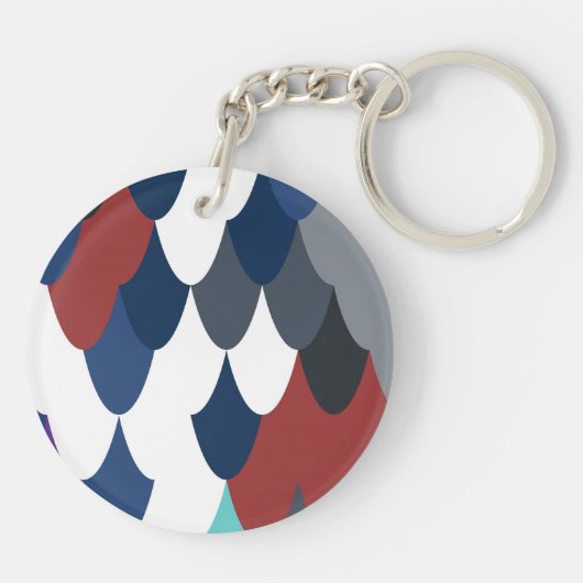 Niedliche Fischkruste-Muster Apfelüberwachungsband Schlüsselanhänger (Rückseite)